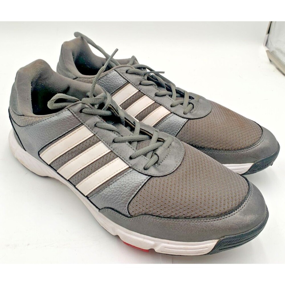 Adidas Men's Size 13 US Tech Response Gray/White Golf Shoes Sneakers Traxion